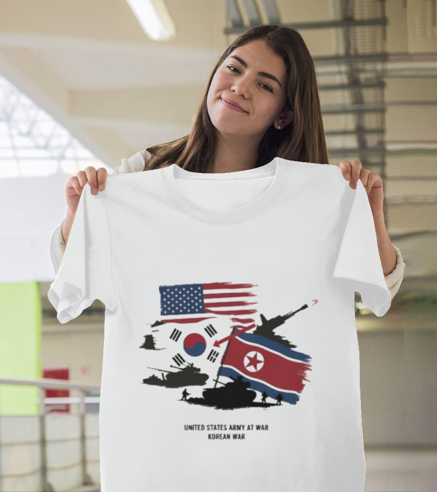 United States Army At War Korean War North Vs. South Korea T-Shirt