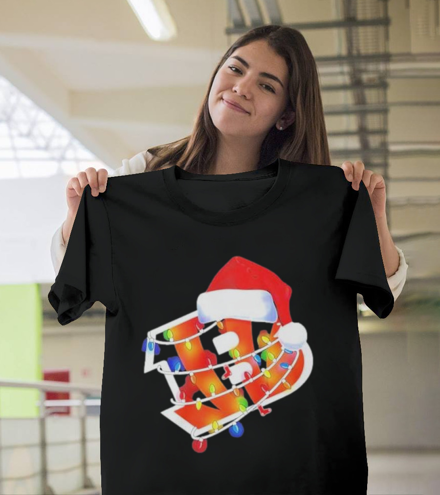 Cincinnati Bengals Christmas Lights Santa Hat T-Shirt