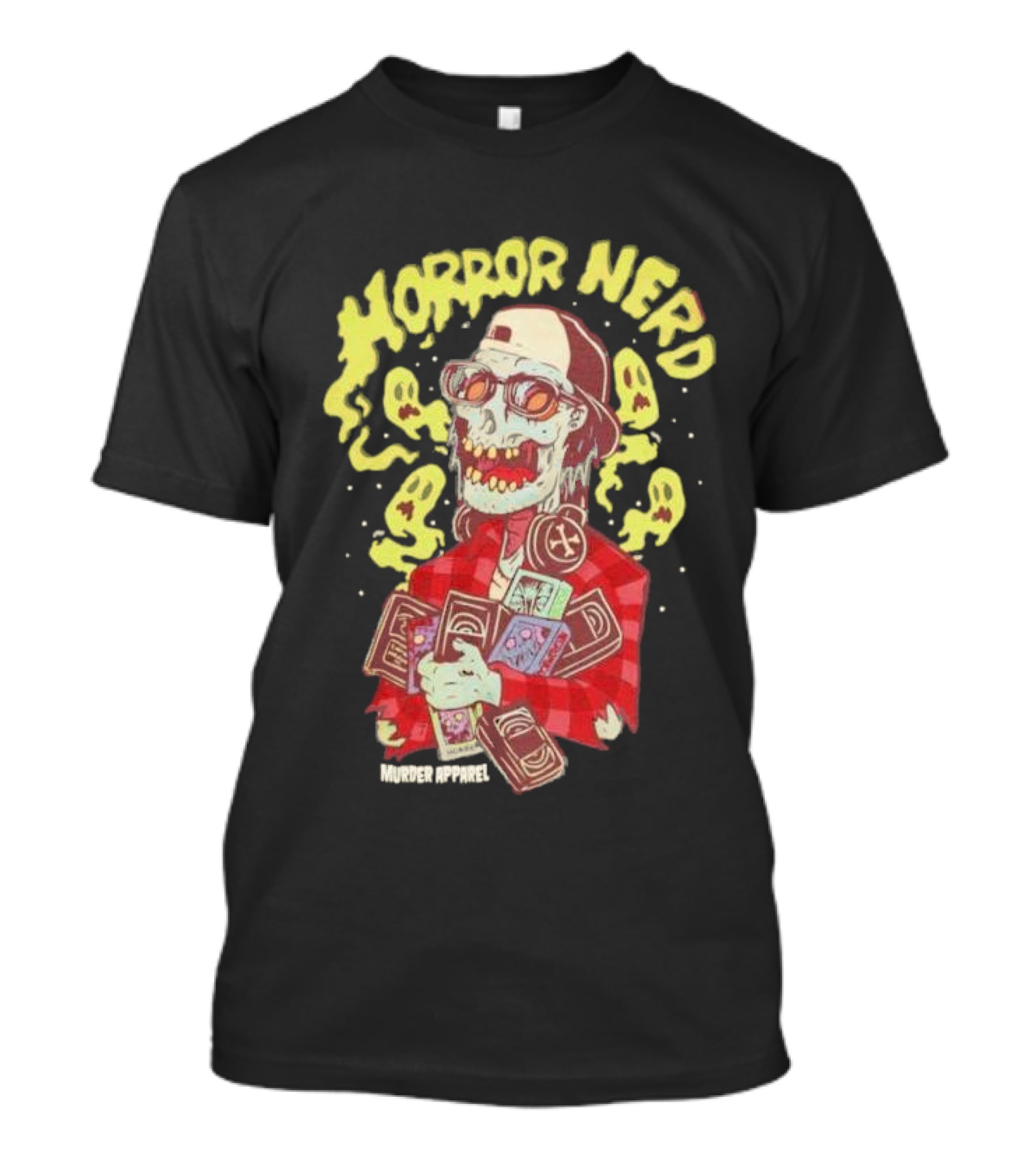 Horror Nerd Zombie Holding Comics Murder T-Shirt