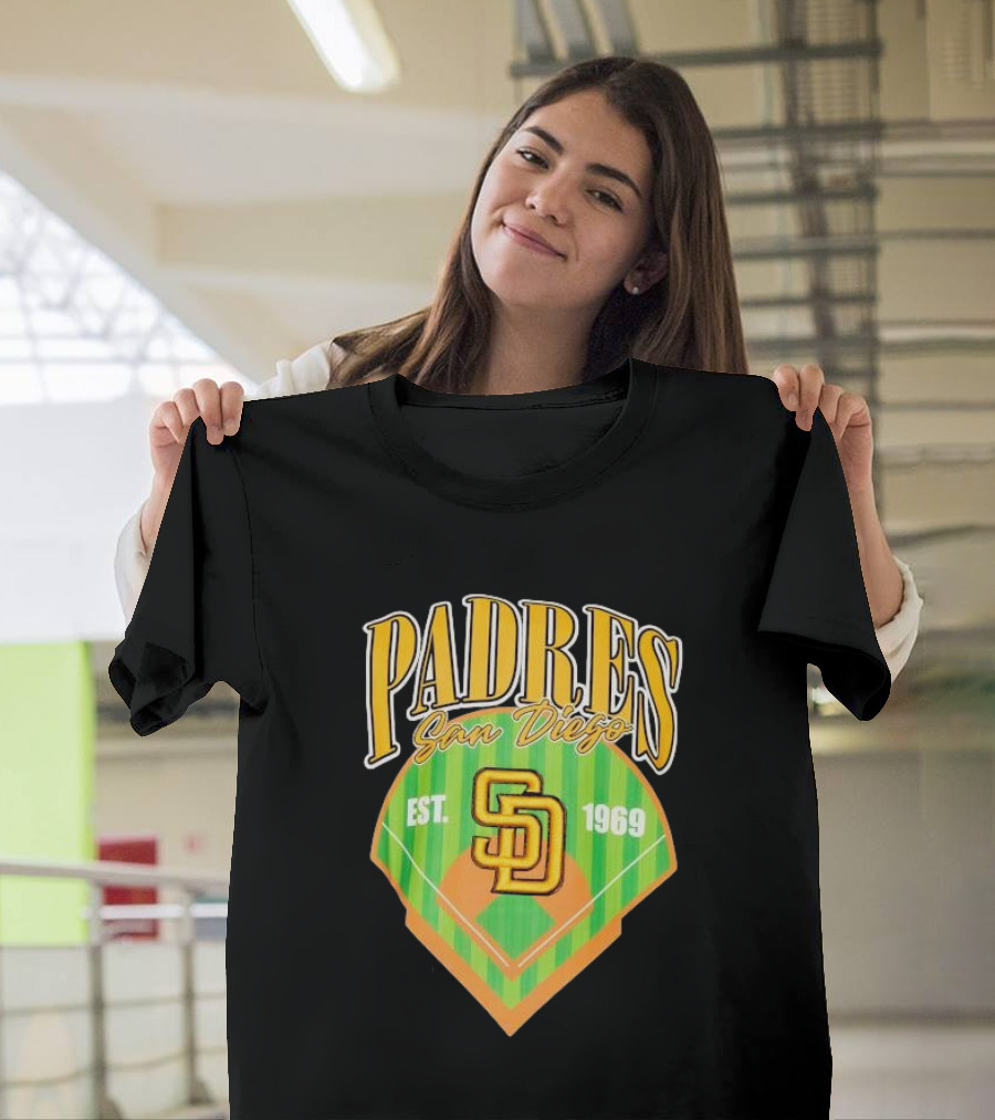 Padres San Diego Est 1969 Home Plate SD T-Shirt
