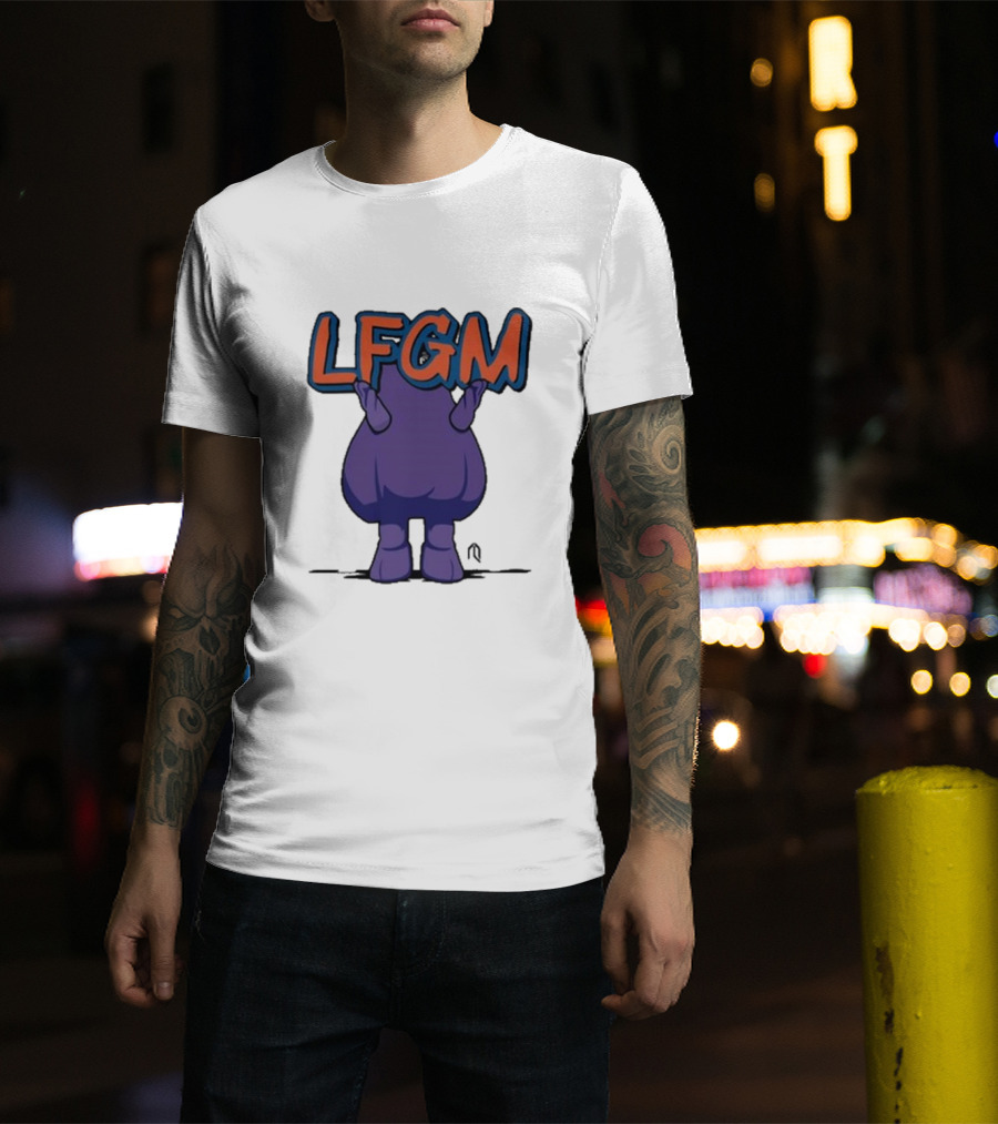 LFGM Monster Grimace New York Mets Sign T-Shirt