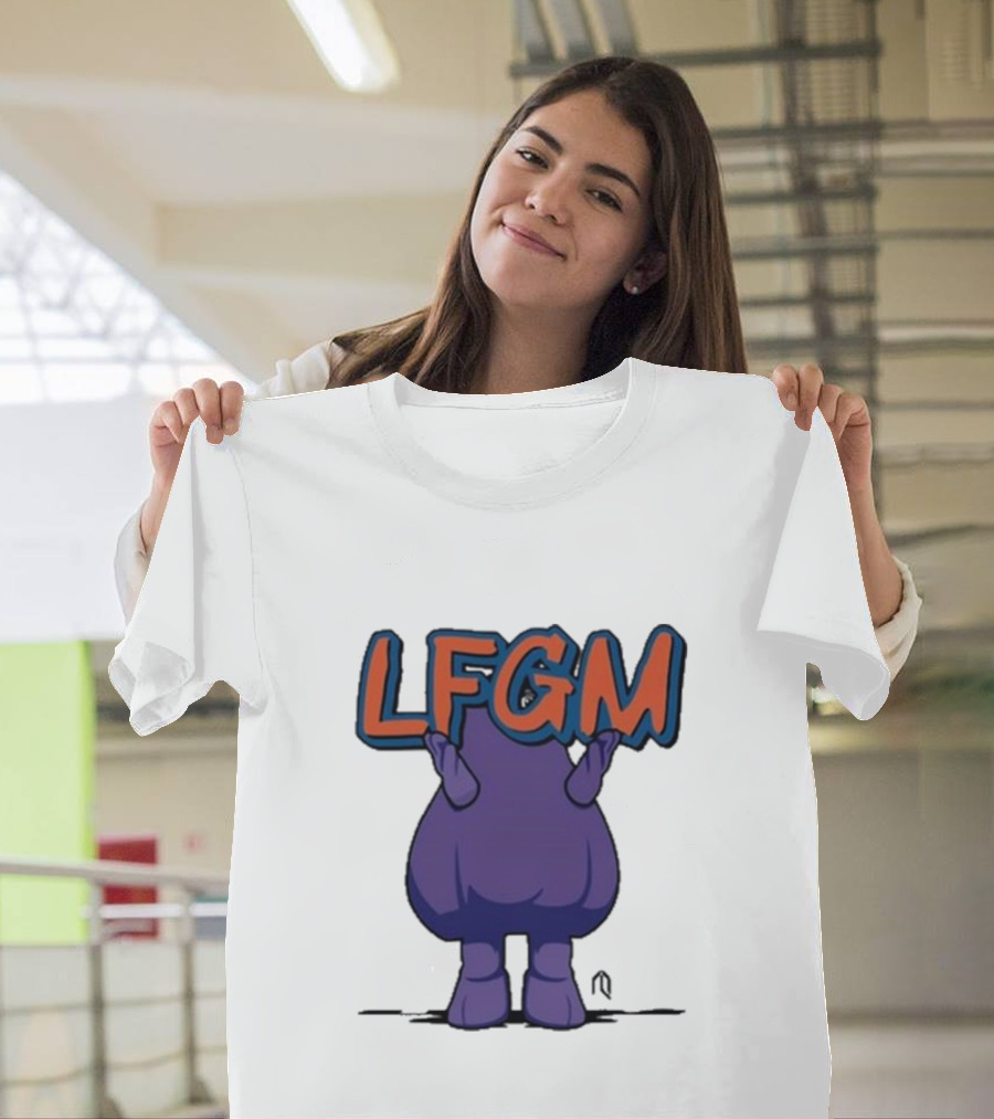 LFGM Monster Grimace New York Mets Sign T-Shirt