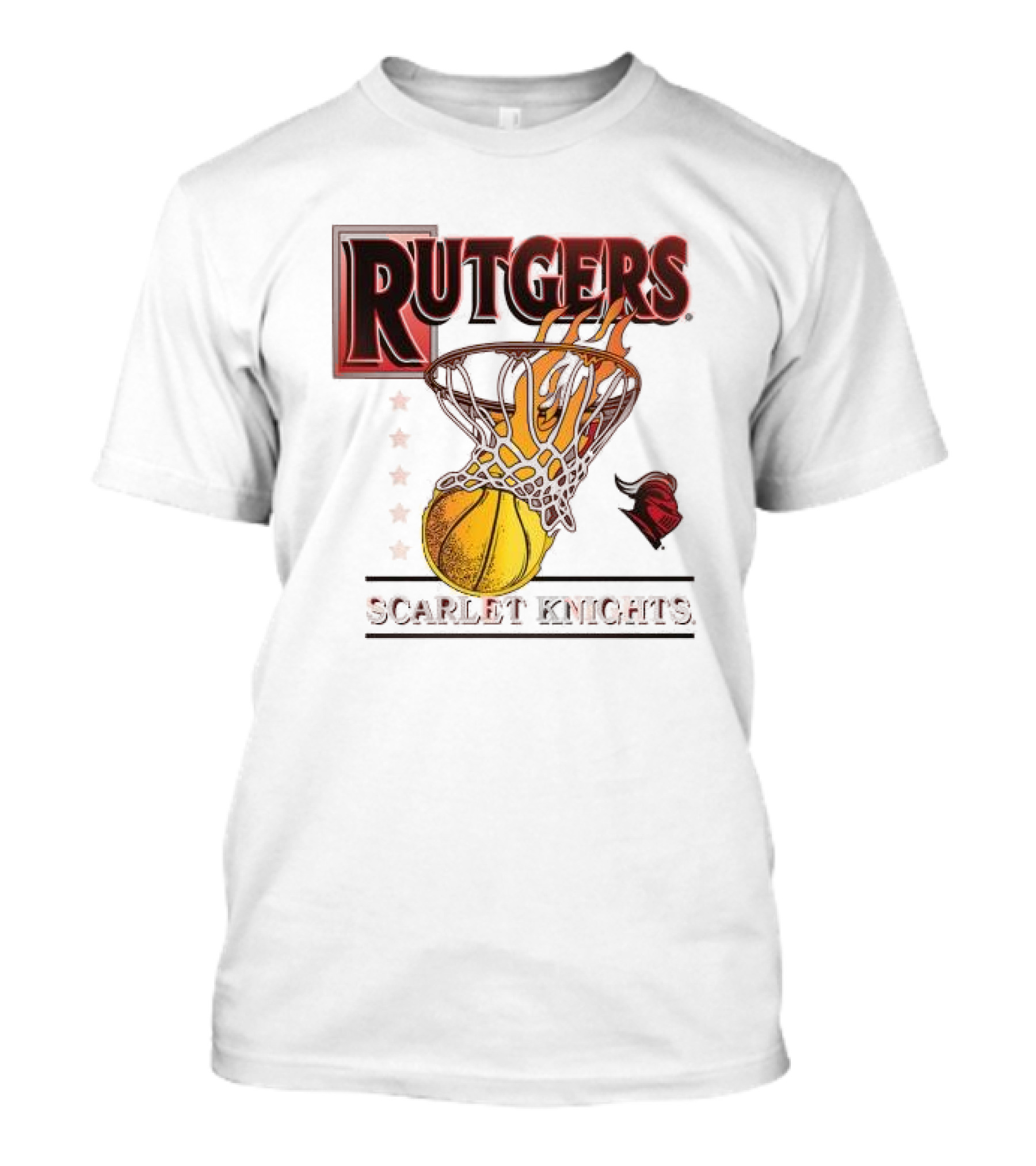 Rutgers Scarlet Knights Basketball Flaming Hoop T-Shirt