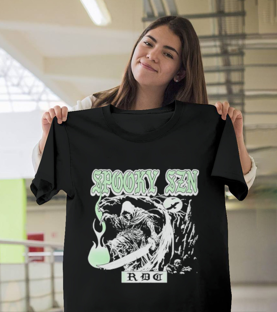 RDCWorld Spooky Szn Grim Reaper Flame T-Shirt