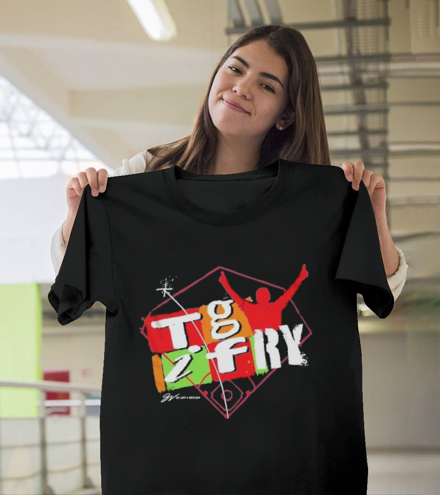 T.g.i.fry 2 Player Celebration Baseball Field T-Shirt