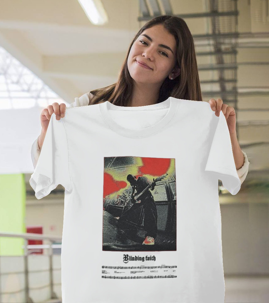 Knocked Loose Blinding Faith Live Performance with Sheet Music Overlay T-Shirt
