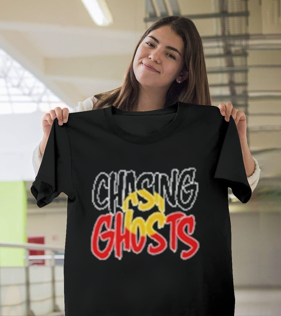 Chasing Ghosts Vibrant Color Text T-Shirt