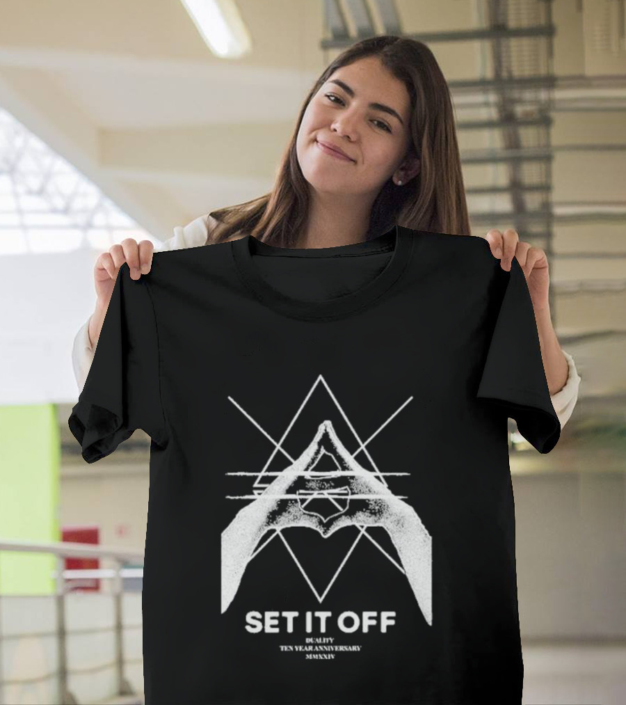 Set It Off Duality Ten Year Anniversary MMXXIV Geometric Hands and Star T-Shirt
