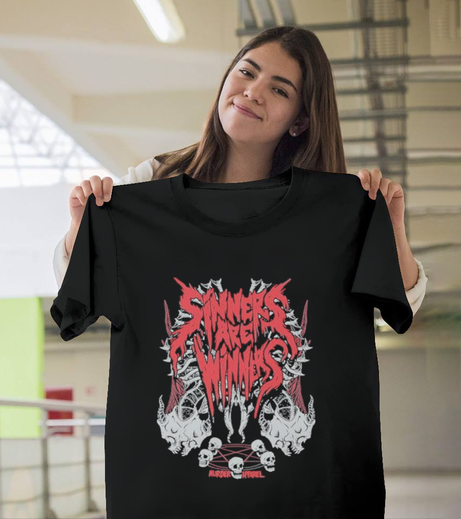 Sinners Are Winners Skull Spines Murder T-Shirt