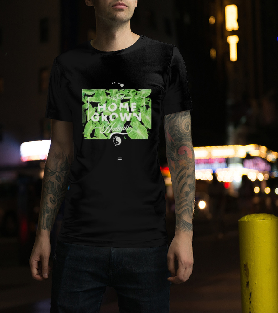 T&C Surf Homegrown Hawaii Yin Yang Tropical Leaves T-Shirt