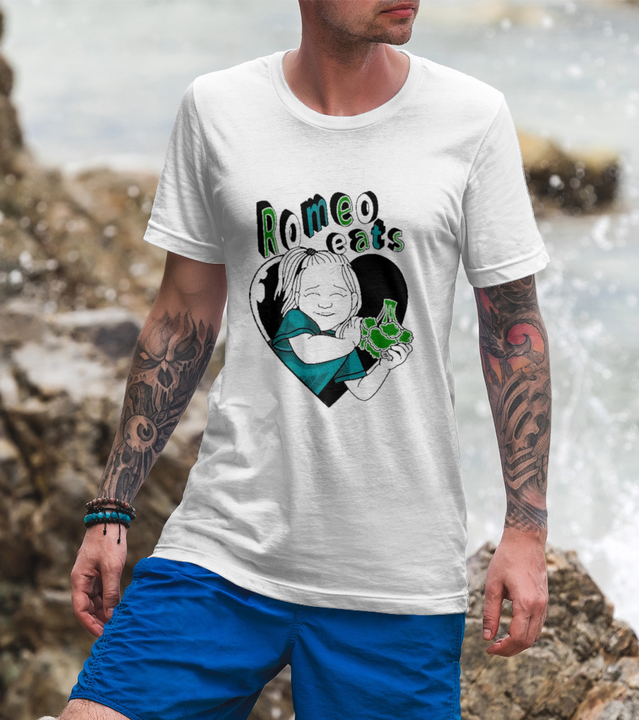 Romeo Eats Broccoli Heart Toddler Hug T-Shirt