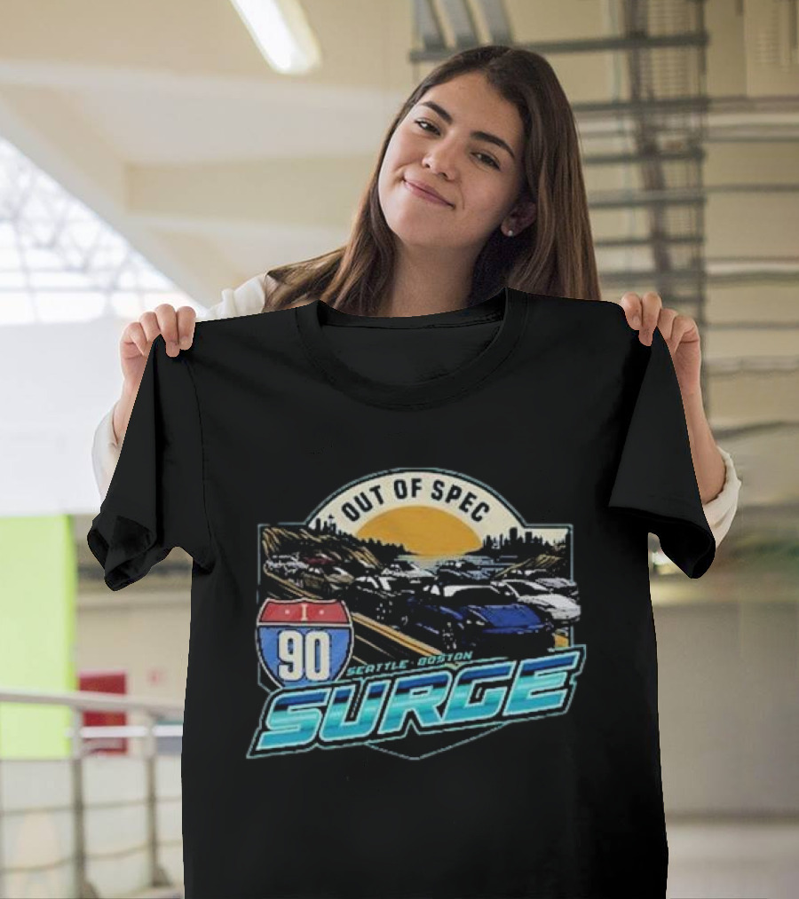 I-90 Surge Out of Spec Seattle Boston Highway Traffic Scene T-Shirt