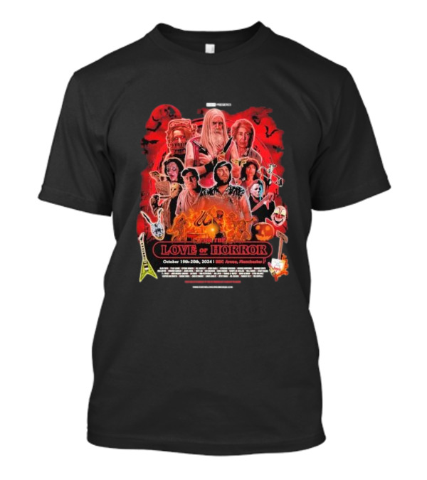 For The Love Of Horror October 2024 BEC Arena Manchester Horror Icons And Scenes Collage T-Shirt