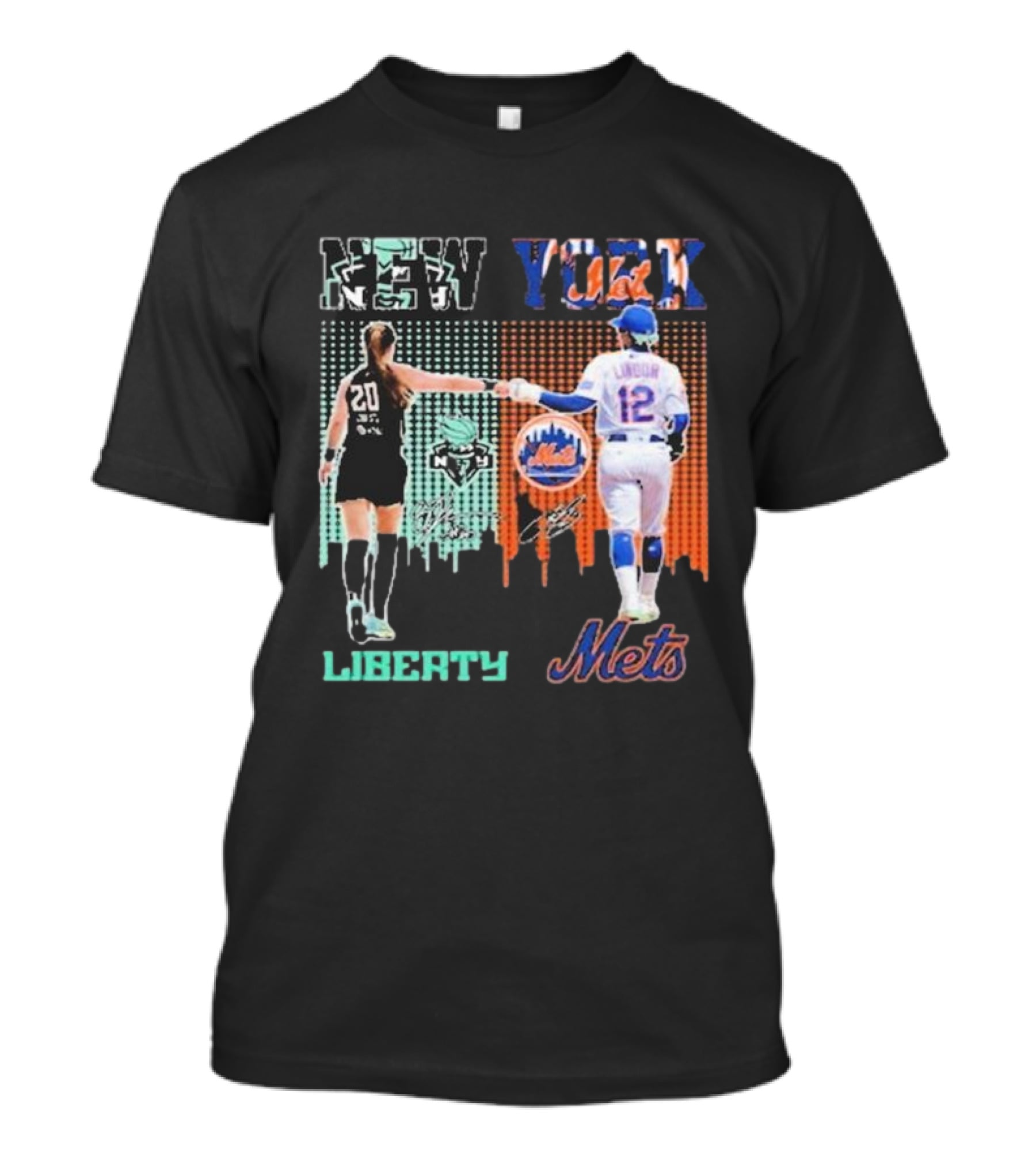 New York Liberty Sabrina Ionescu Francisco Lindor Mets T-Shirt