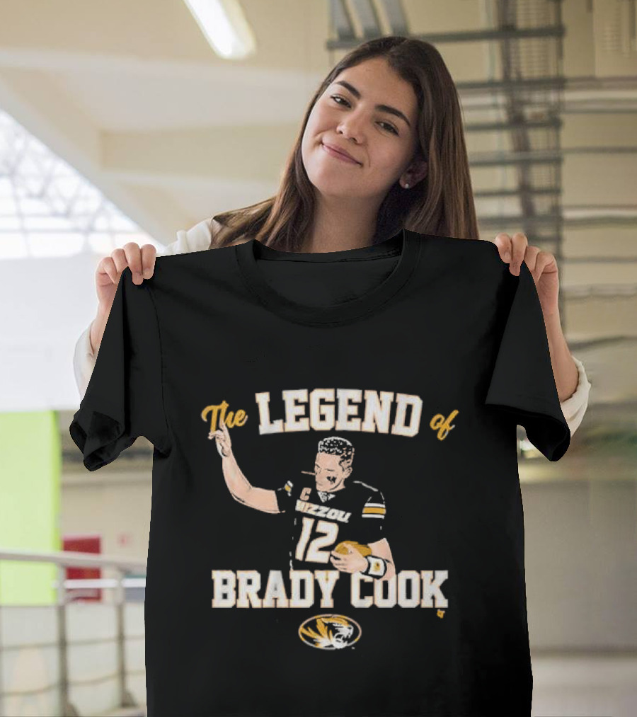 Mizzou Football The Legend Of Brady Cook Number 12 Tiger T-Shirt