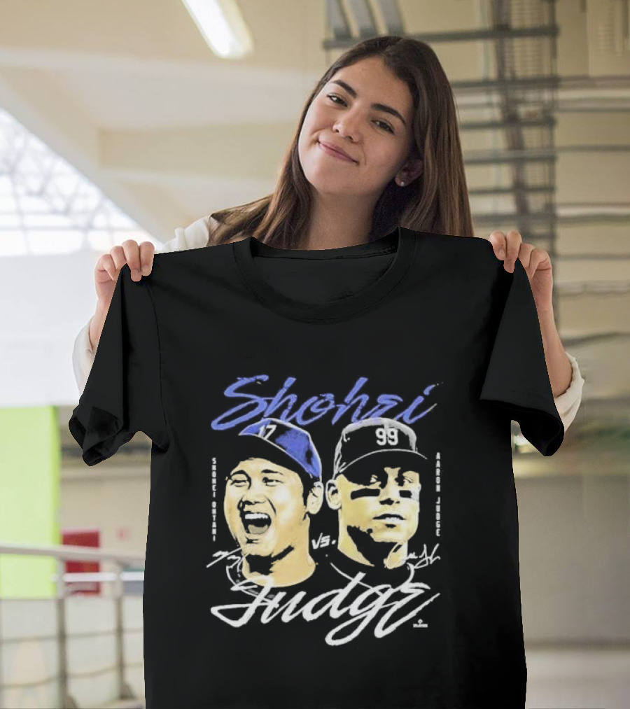 Shohei Ohtani vs Aaron Judge Dodgers vs Yankees World Champions 2024 Signatures T-Shirt