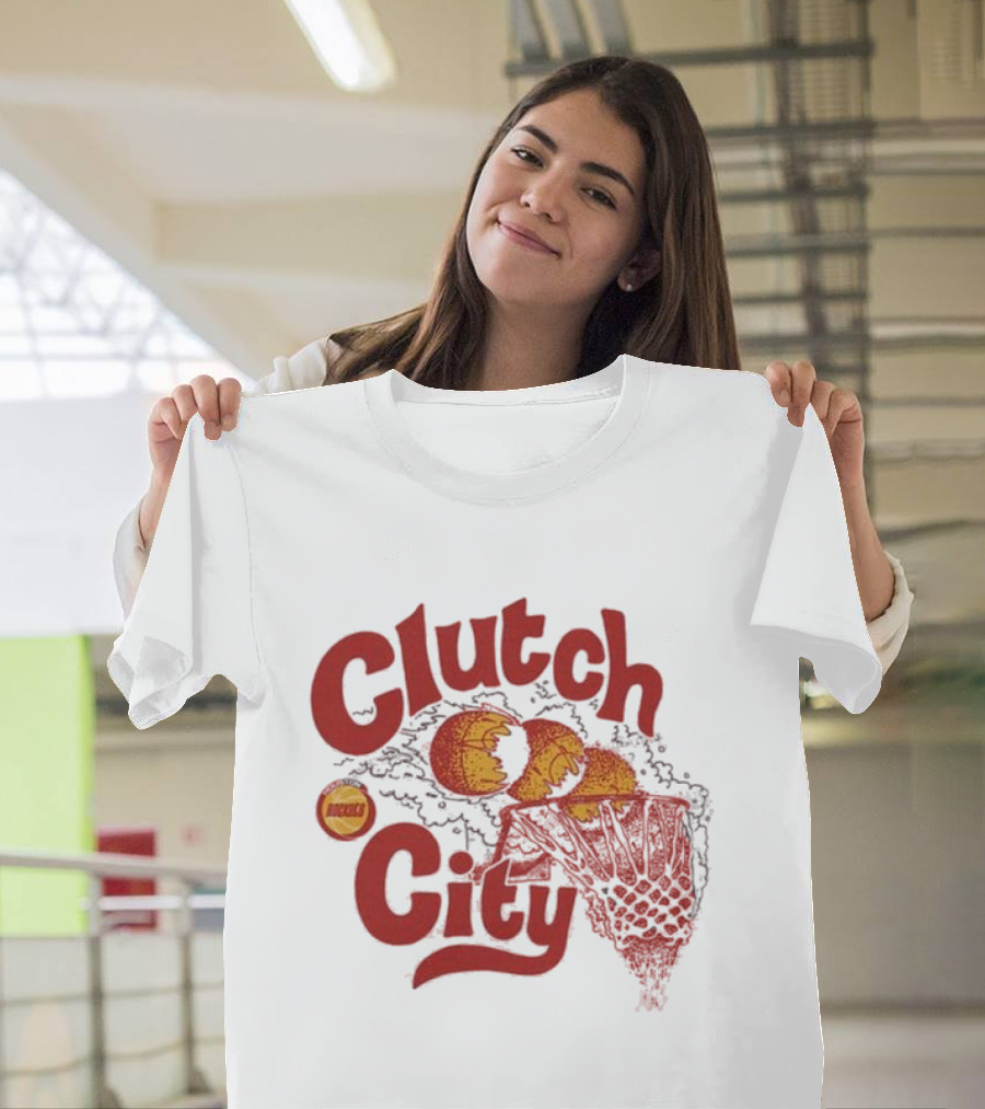 Houston Rockets Clutch City Nostalgia Burst Basketball Net T-Shirt