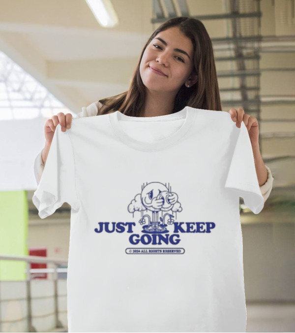 Kixnkarbs Just Keep Going Cloud Character 2024 All Rights Reserved T-Shirt