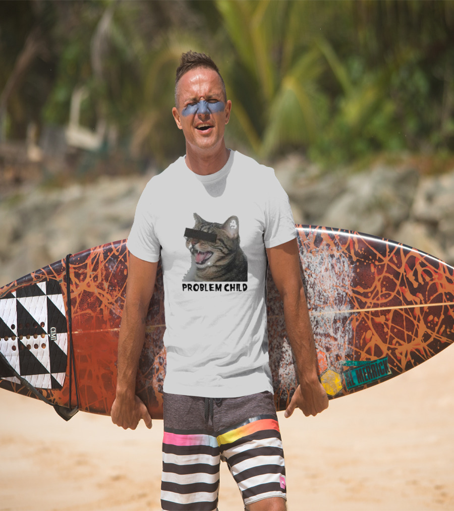 PROBLEM CHILD Cat Meme Censored Face T-Shirt