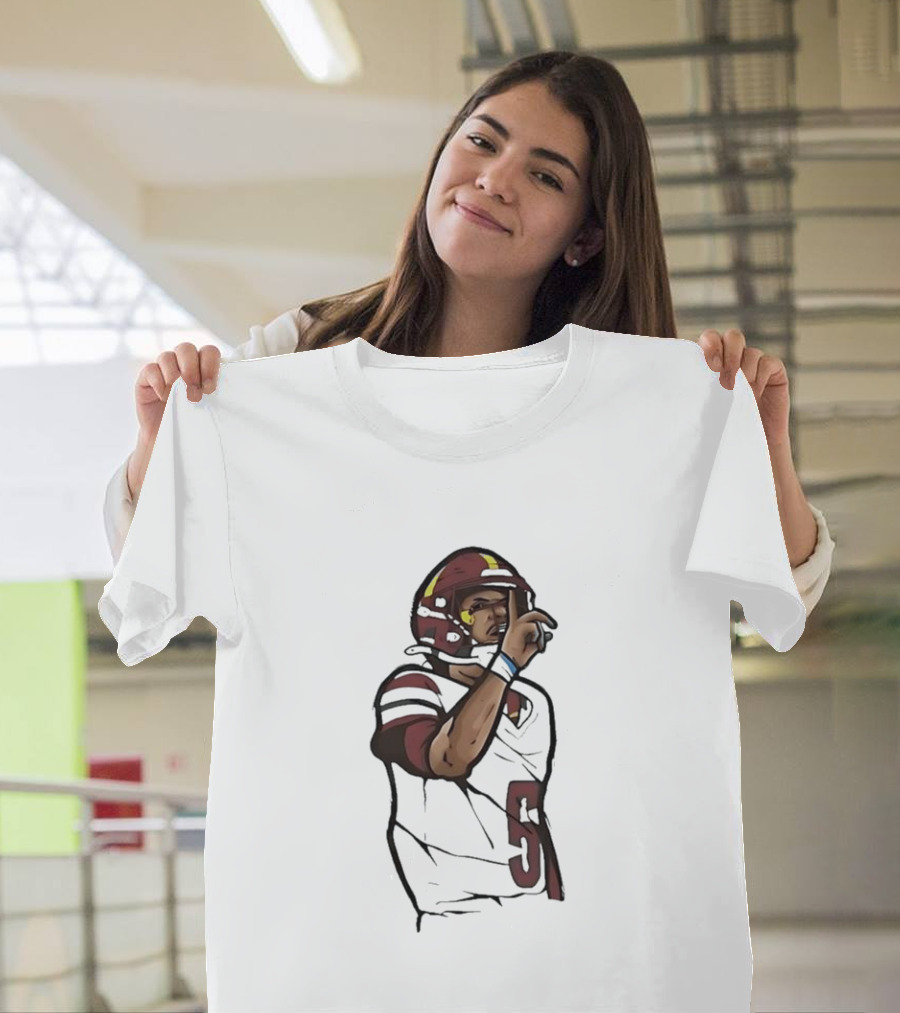 Washington Commanders Jayden Daniels Shhh Gesture Football Player T-Shirt