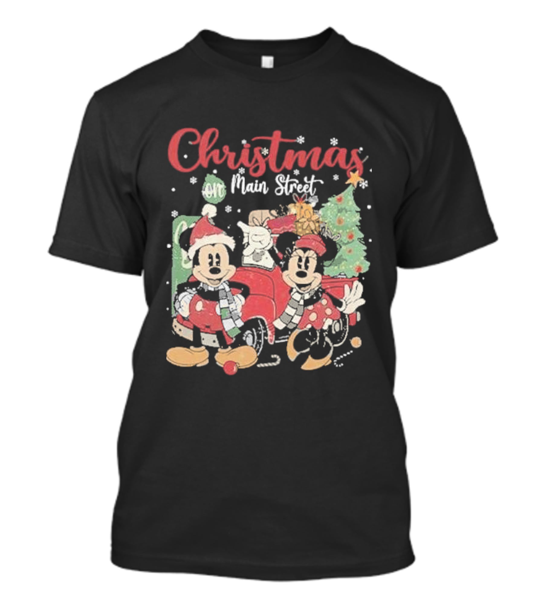 Christmas On Main Street With Mickey And Minnie Disney Holiday T-Shirt