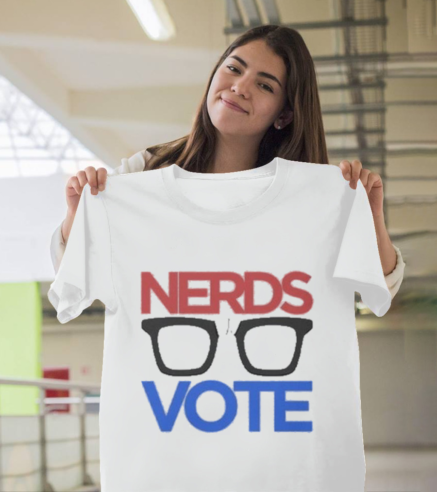 Steve Blum Nerds Vote Red Blue Glasses T-Shirt