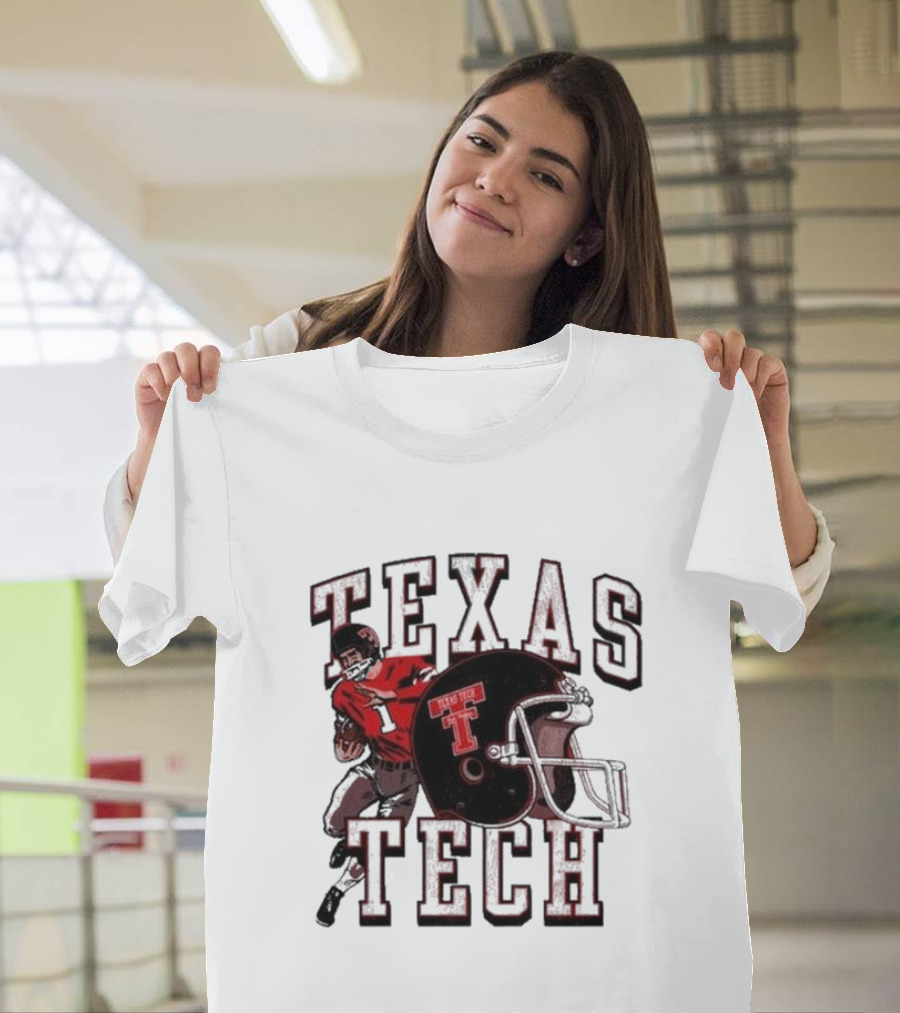 Texas Tech Football Player and Helmet T-Shirt