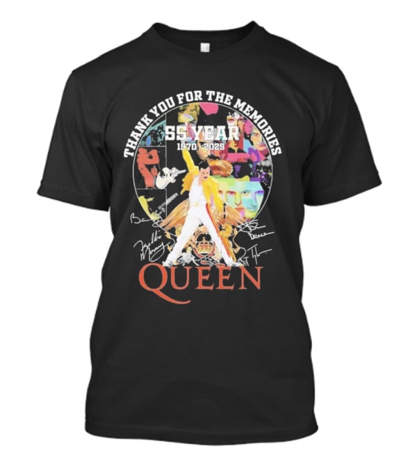 Thank You For The Memories 55 Years 1970-2025 Queen Iconic Band T-Shirt