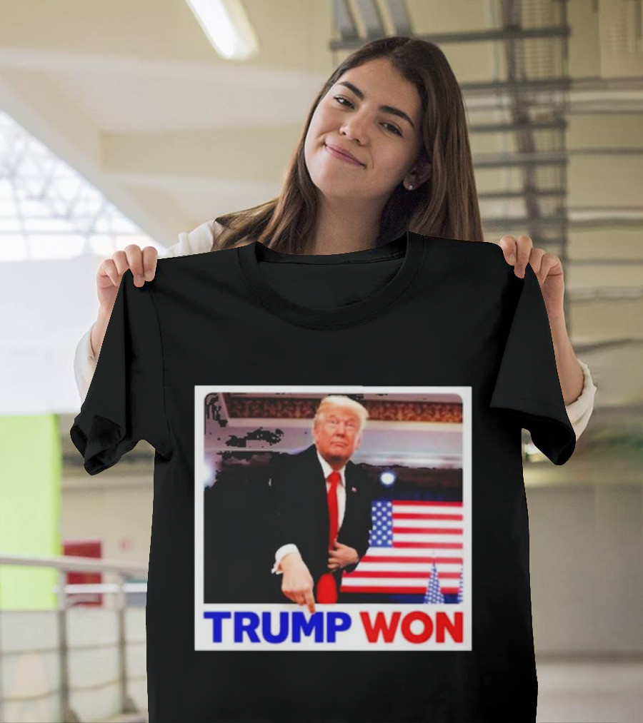 Trump Won Make America Great Again 2024 United States Flag T-Shirt
