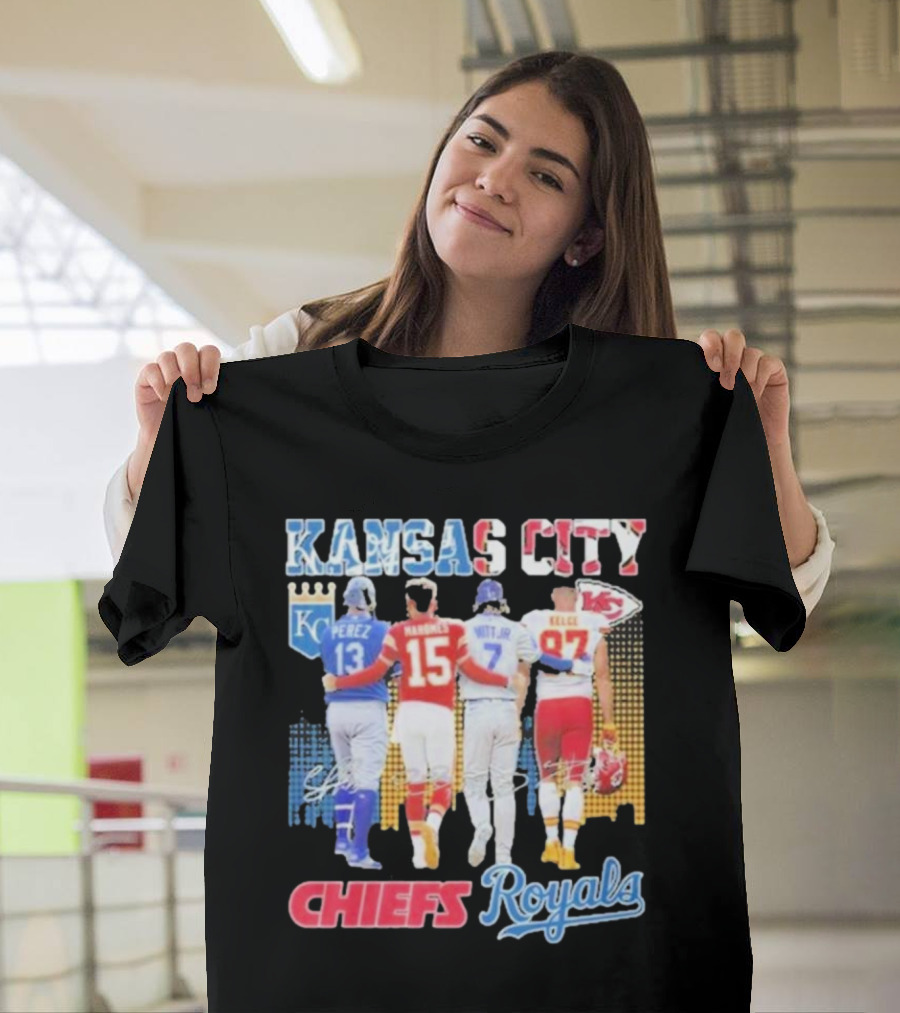 Kansas City Chiefs Royals Perez Mahomes Witt Jr Kelce T-Shirt
