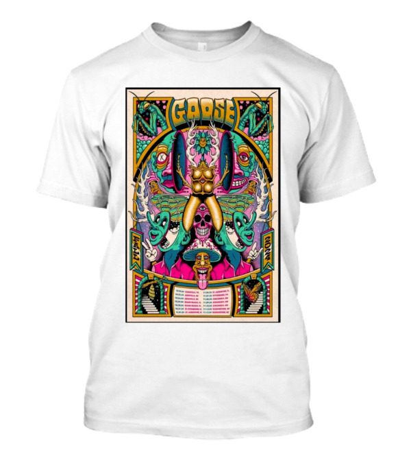 Goose 2024 Fall Tour Psychedelic Skull And Insect T-Shirt