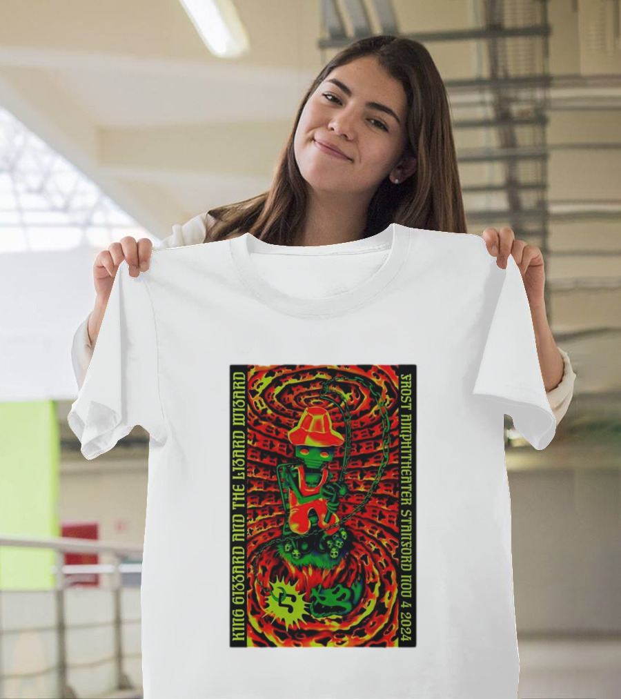 King Gizzard And The Lizard Wizard Frost Amphitheater Stanford Nov 4 2024 Robot Art Psychedelic T-Shirt