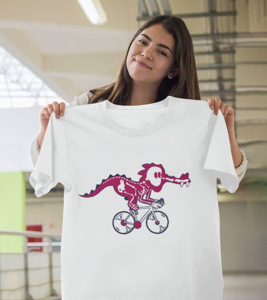 Ef Pro Cycling Skeleton Dinosaur On Bike T-Shirt