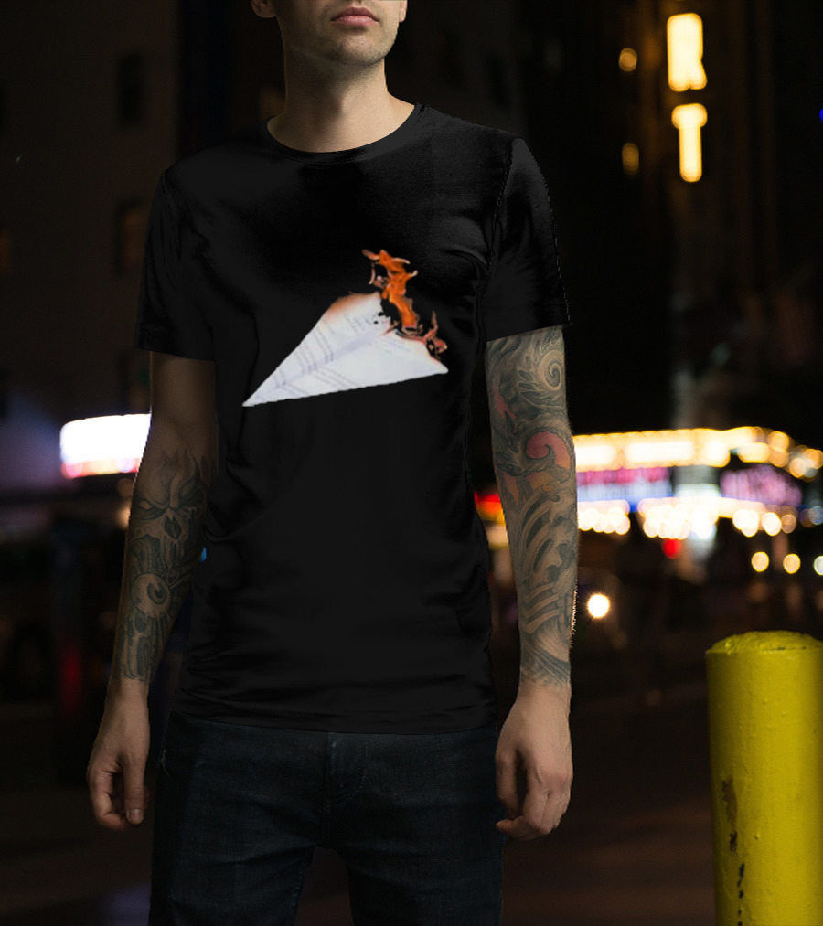 Lovejoyonline Lovejoy Nuisance Burning Paper Plane T-Shirt