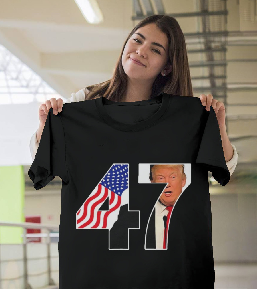 Donald Trump 47 American Flag T-Shirt