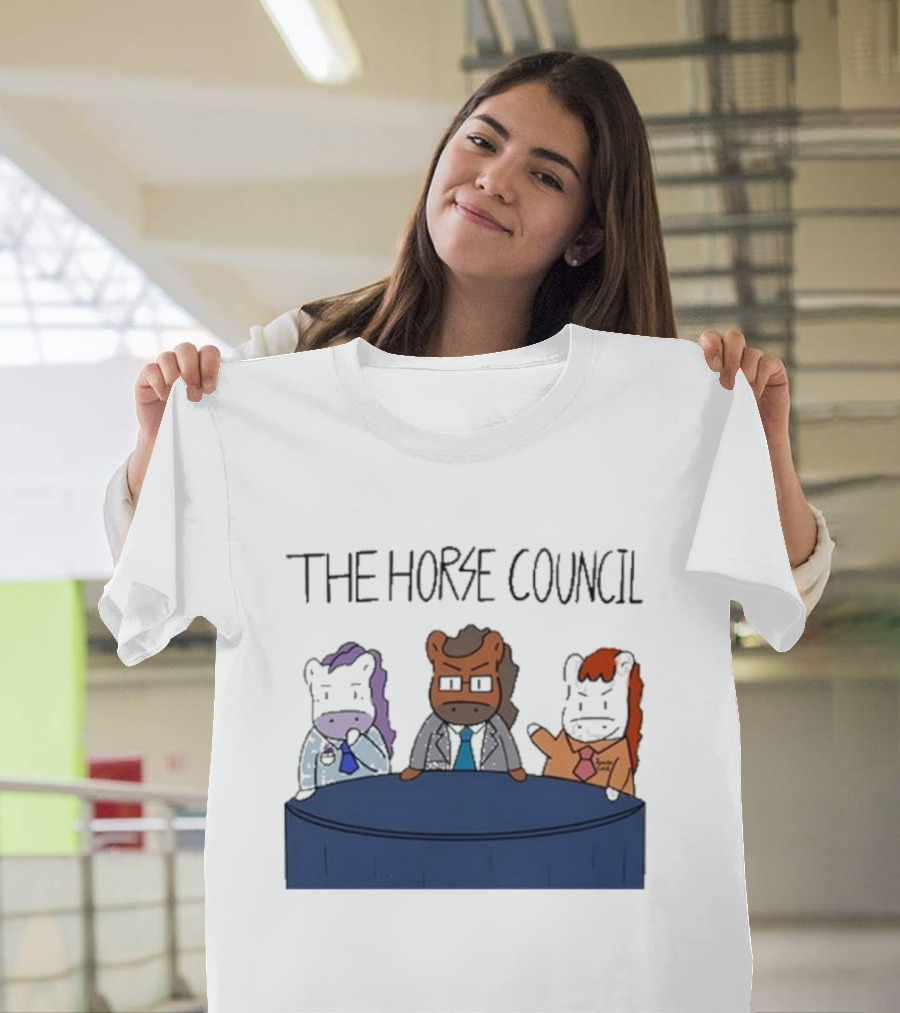 Jimothy Cool The Horse Council Cartoon Panel Meeting T-Shirt