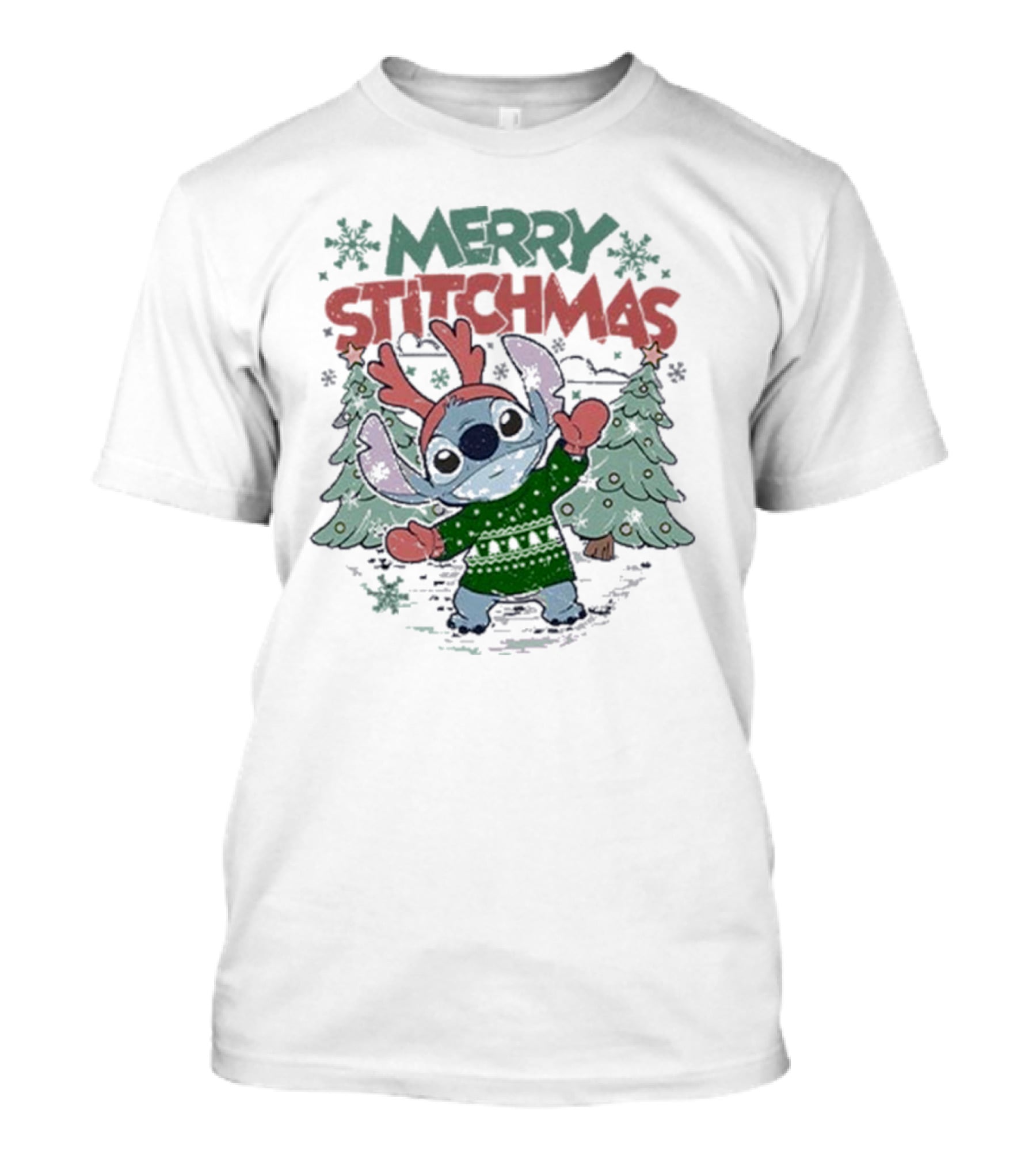 Merry Stitchmas Lilo And Stitch Christmas Holiday T-Shirt