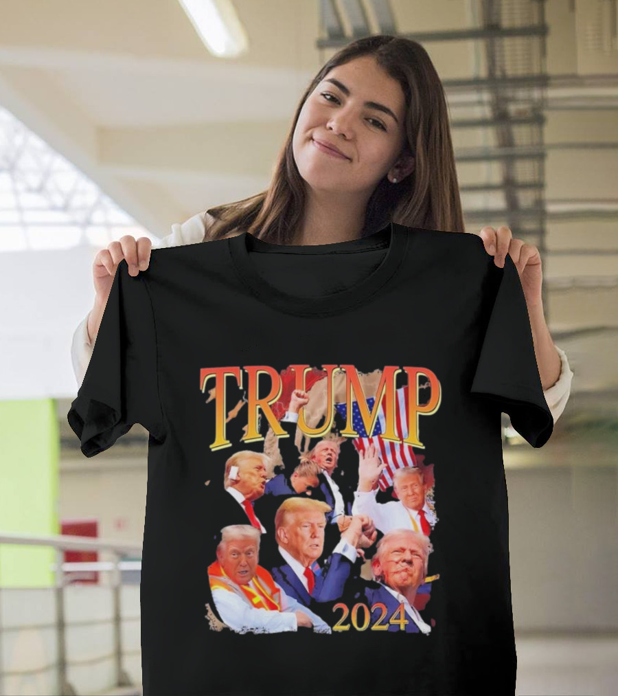 Trump 2024 President 47th of White House Donald Trump Black T-Shirt