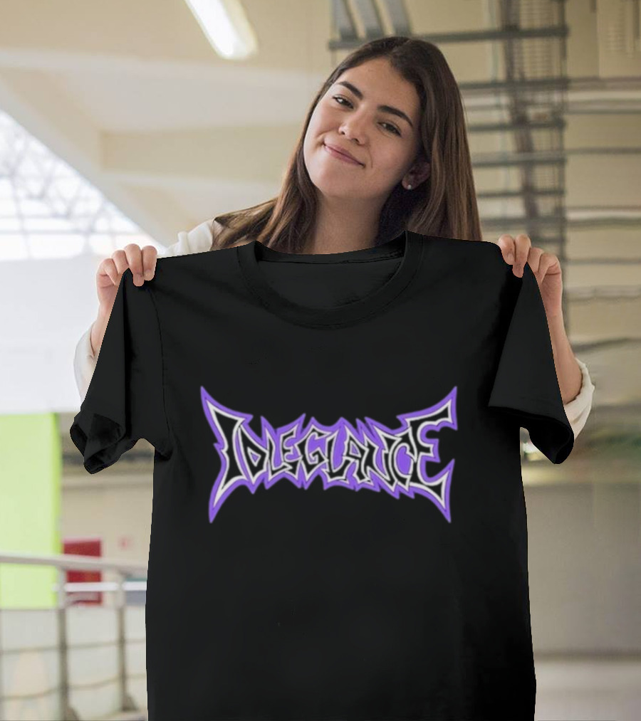 Idleglance Purple Gothic Text T-Shirt