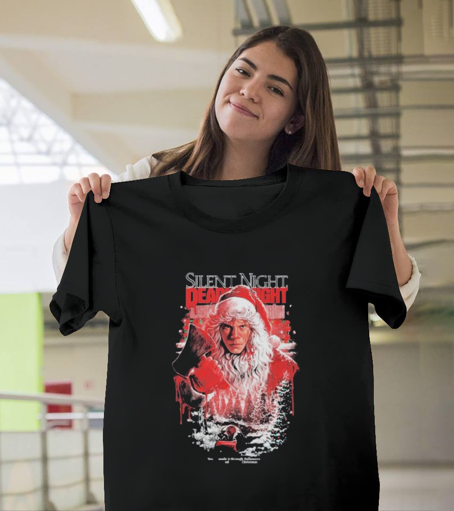 Silent Night Deadly Night Santa's Slay With Axe In Creepy Christmas Scene T-Shirt