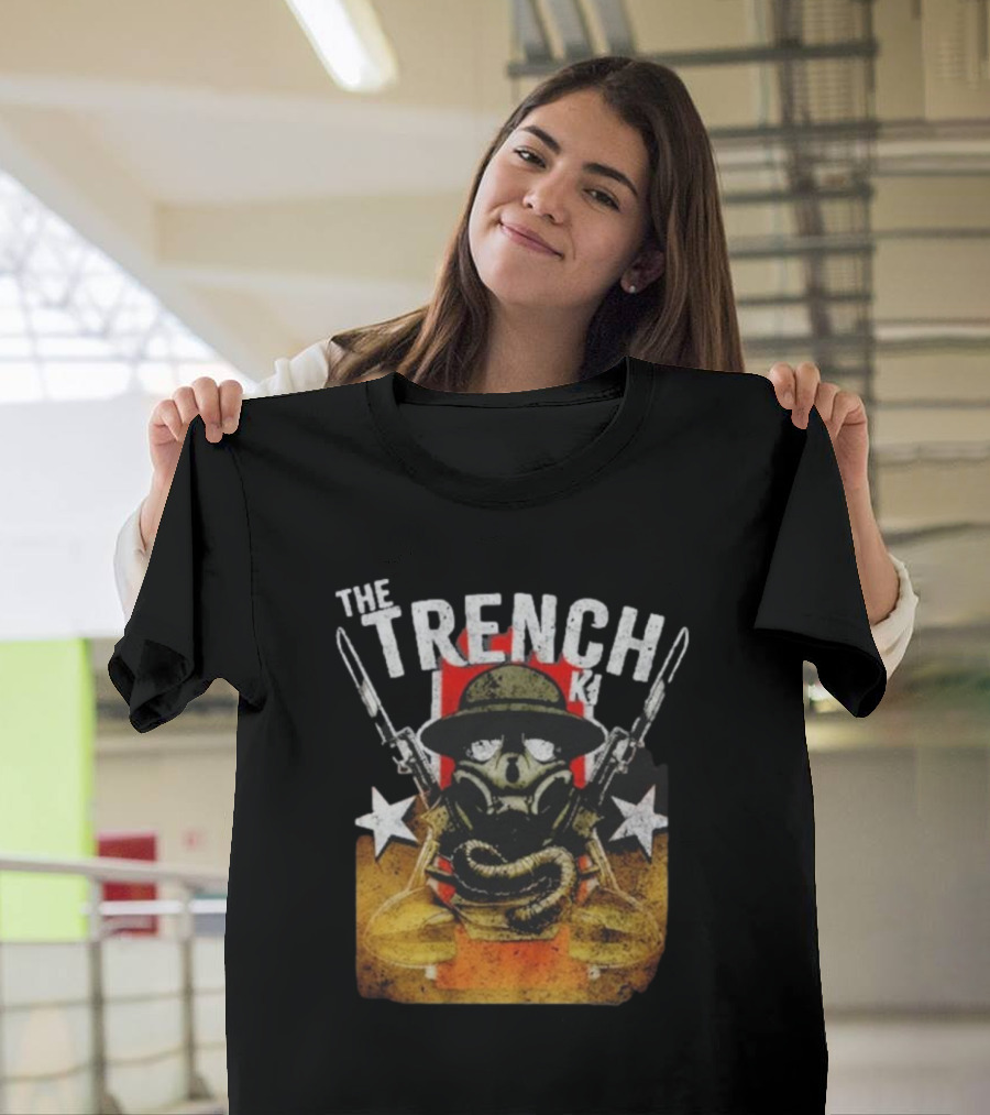 The Fat Electrician The Trench King Soldier Gas Mask Stars T-Shirt