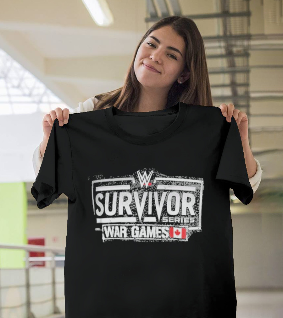 WWE Survivor Series War Games 2024 Youth ProSphere Black Canada Flag T-Shirt