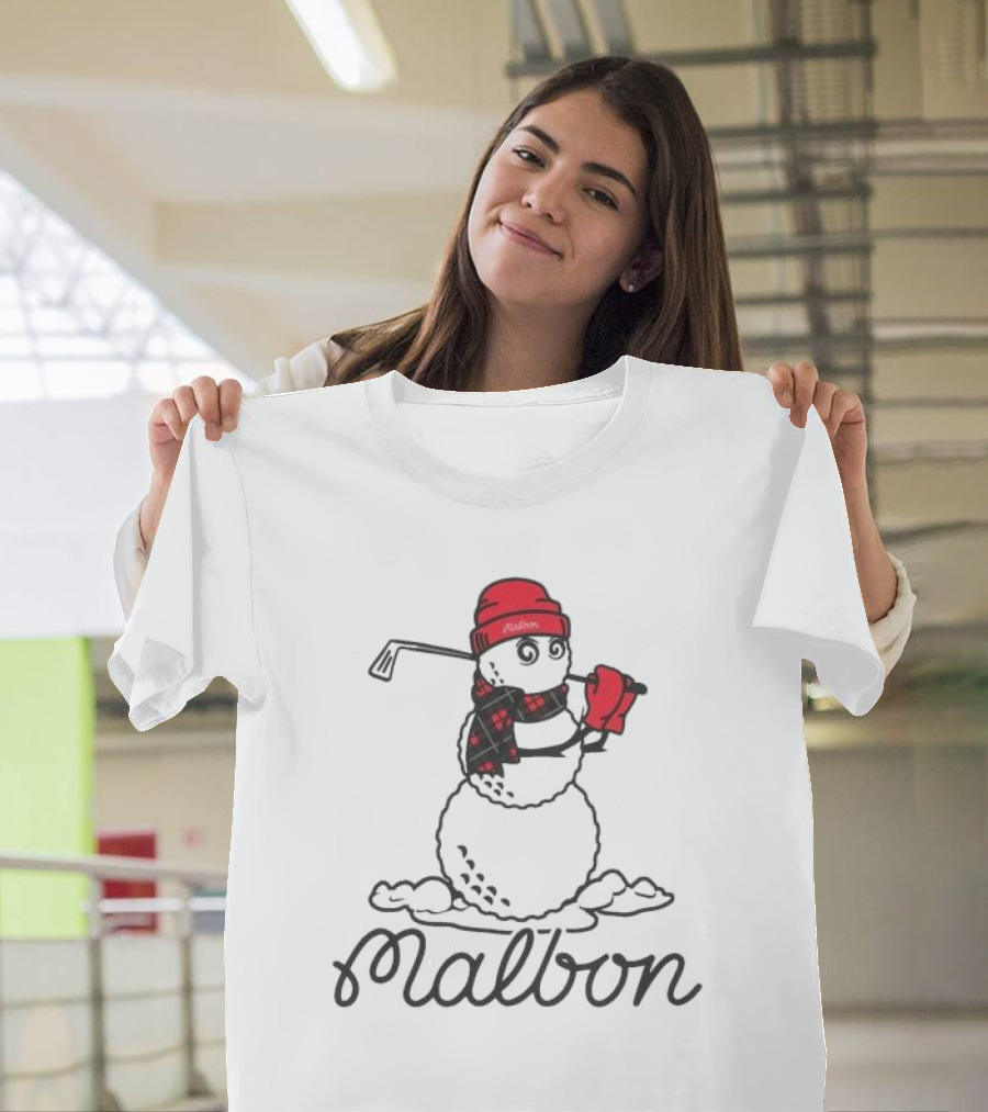 Malbon Snowman Golf Winter Hat Scarf T-Shirt