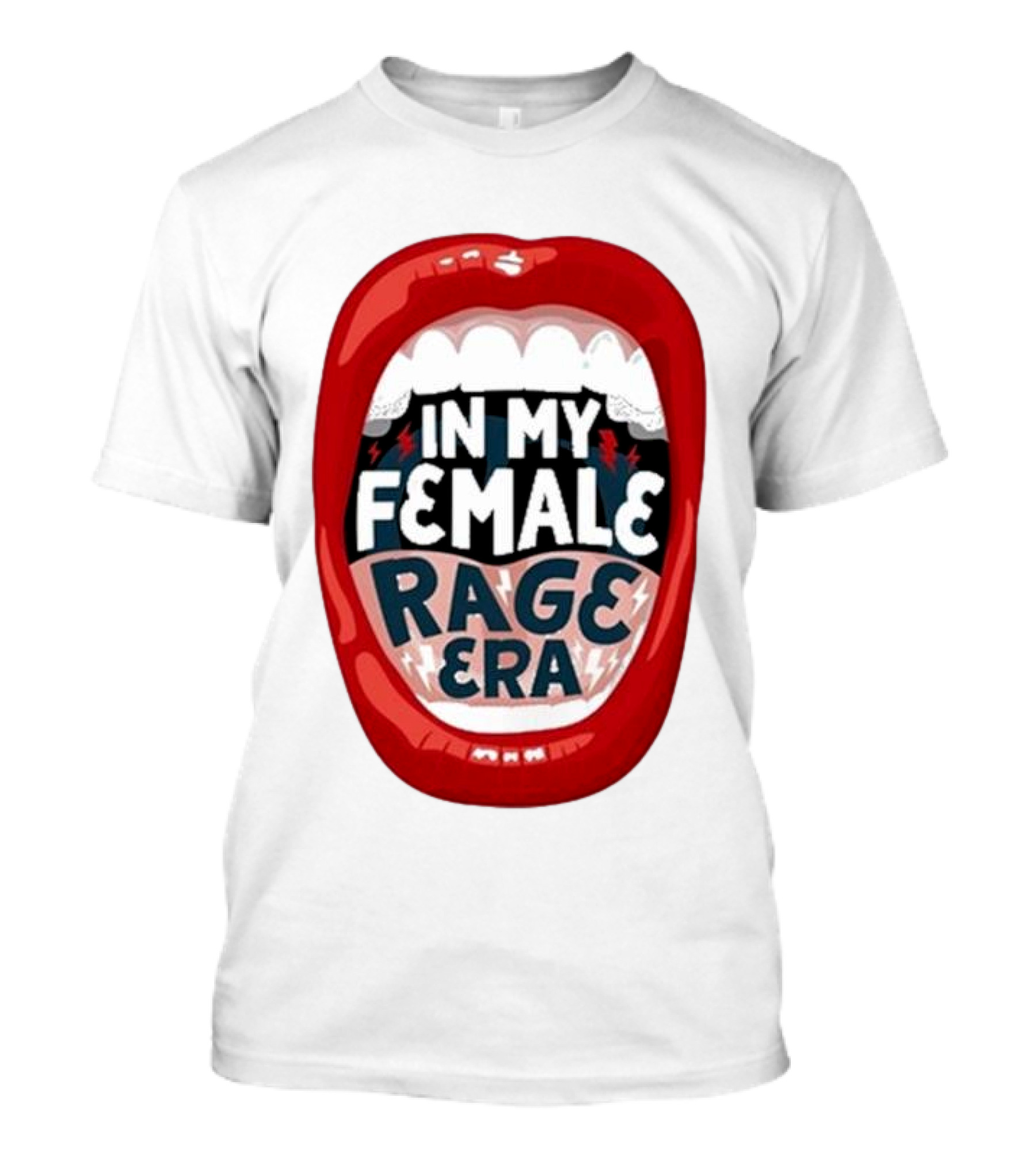 The Reswiftance In My Female Rage Era Red Lips Bold Typography T-Shirt