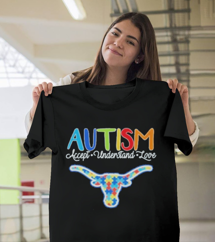 Texas Longhorns Autism Accept Understand Love T-Shirt