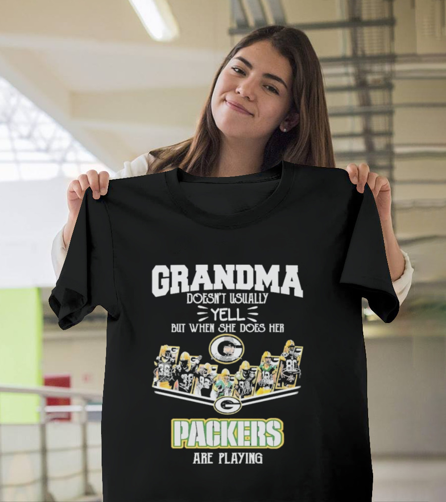 Grandma Usually Yell Green Bay Packers Playing T-Shirt
