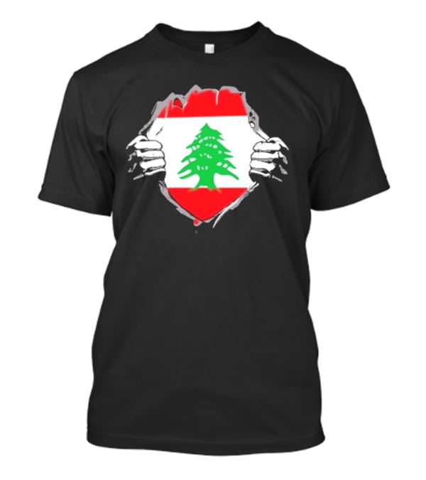 Lebanon Cedars Rugby League Lebanese Superhero Flag Icon T-Shirt