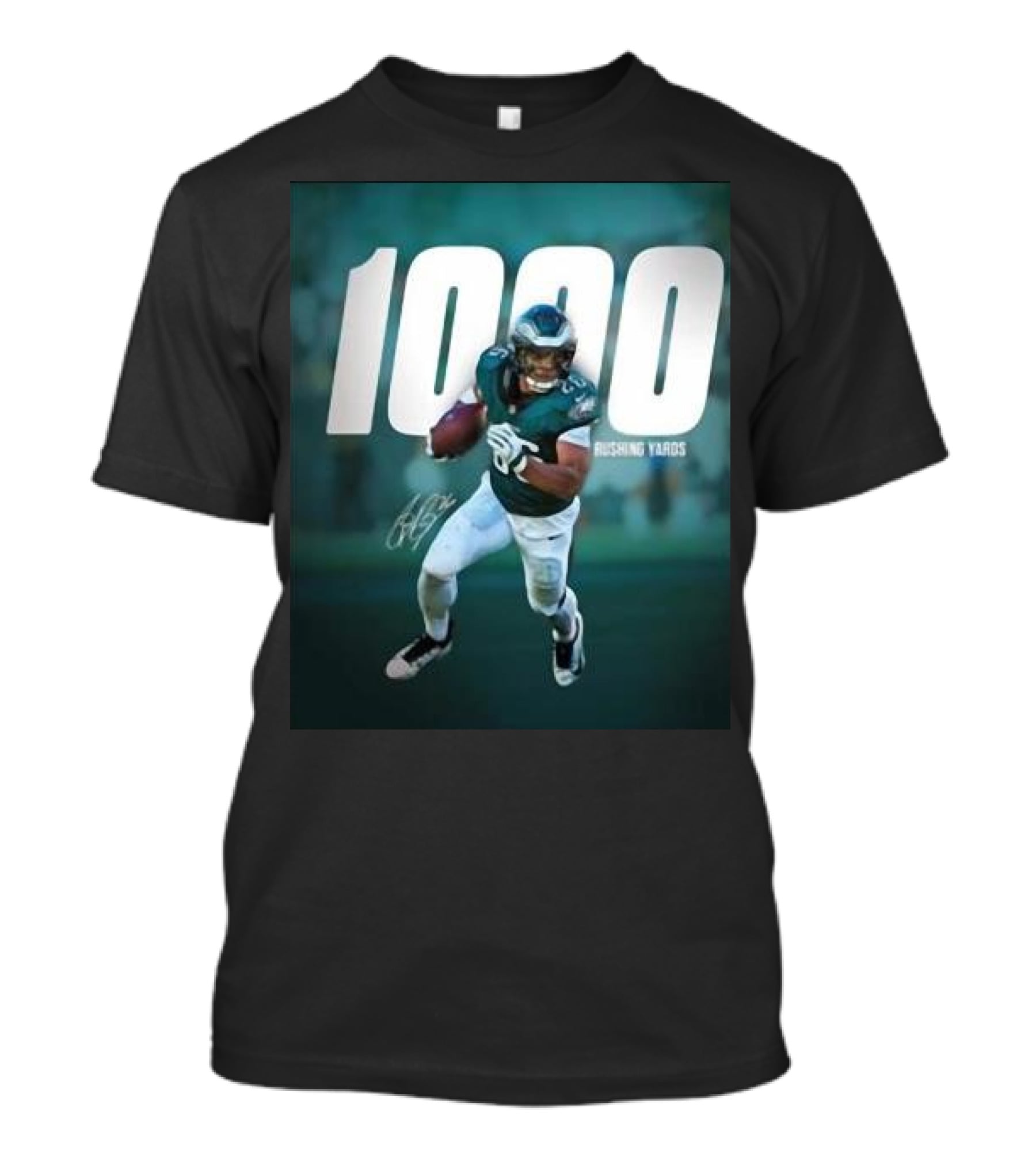 1000 Rushing Yards Football Player Signature T-Shirt