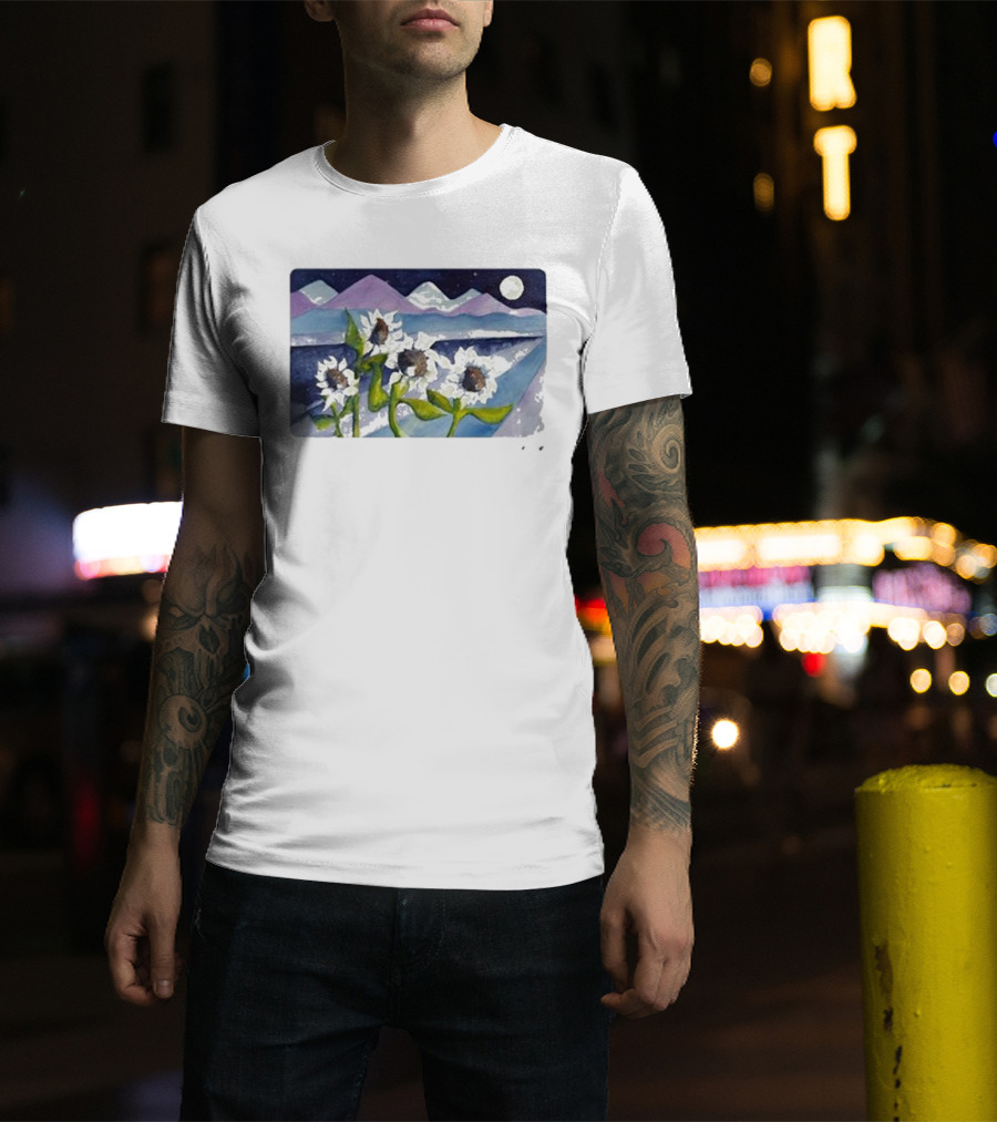 Sunflowers Under Starry Mountain Night - Big Thief Mema Mooowers T-Shirt