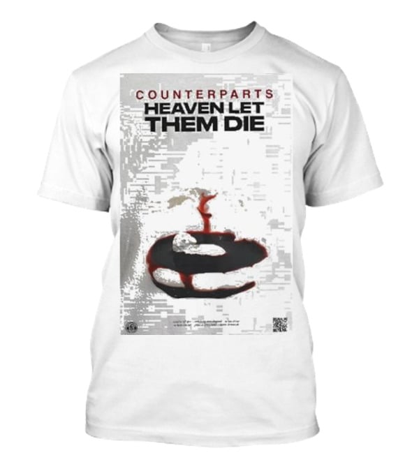 Counterparts Heaven Let Them Die EP Cover Glitch Effect Blood T-Shirt